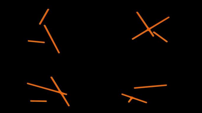 具有透明背景alpha通道的图形循环动画视频，可在转换时编织橙色线条。