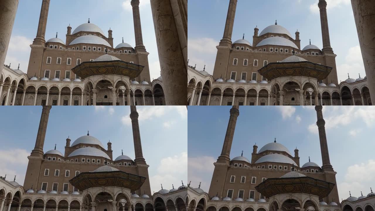 开罗萨拉丁城堡的穆罕默德·阿里清真寺。埃古，追踪斜射