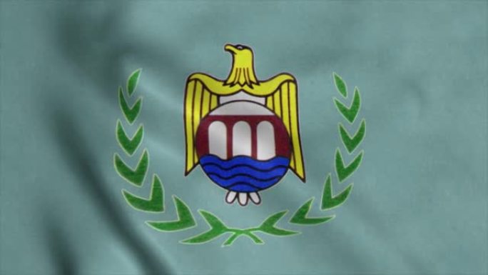 Assiut flag，埃及，在风中挥舞，逼真的背景