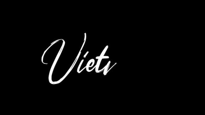 越南文字素描写视频动画4K
