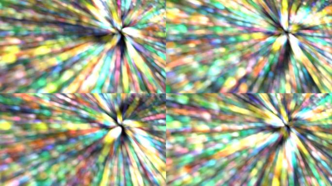 抽象恒星爆发模拟百万模糊辉光巨大重力黑洞中的彩虹光