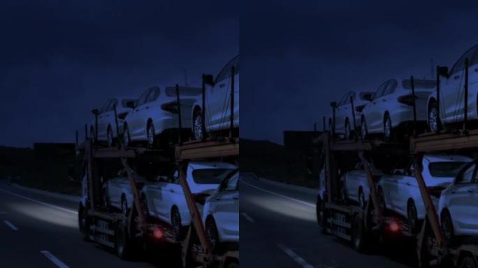 夜间汽车运输车-4k分辨率