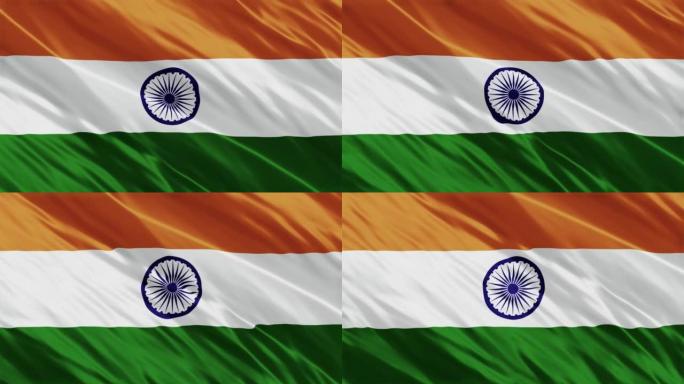 4K印度国旗动画库存视频-印度国旗挥舞-印度国旗库存视频