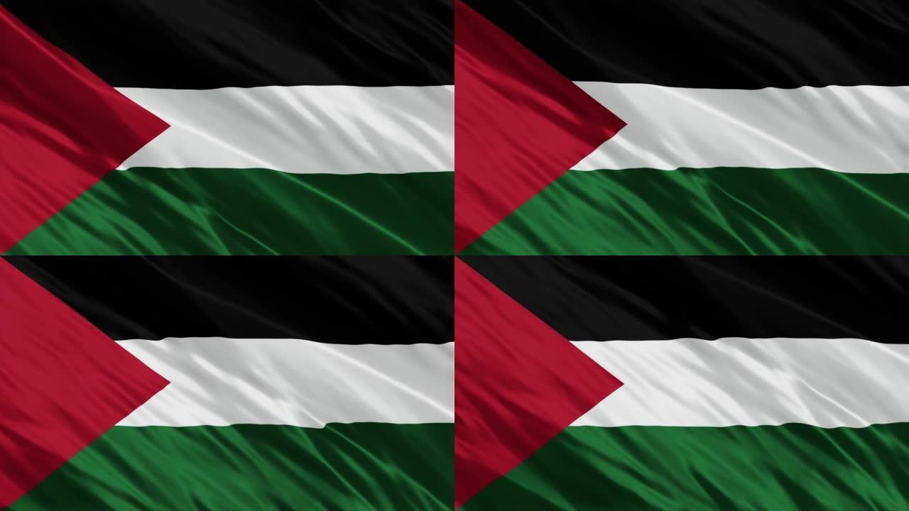 4K巴勒斯坦国旗动画库存视频-巴勒斯坦国旗挥舞-巴勒斯坦国旗库存视频