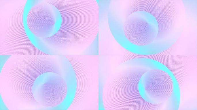 圆形的抽象线条艺术图案。明亮的霓虹色背景。创意概念设计。3d渲染数字循环动画4K UHD