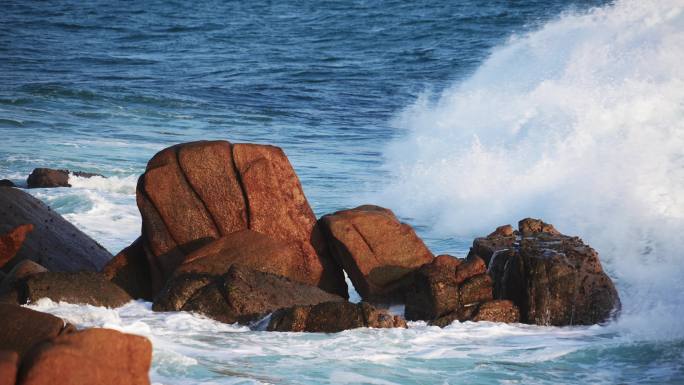 大海海浪升格慢镜头特写