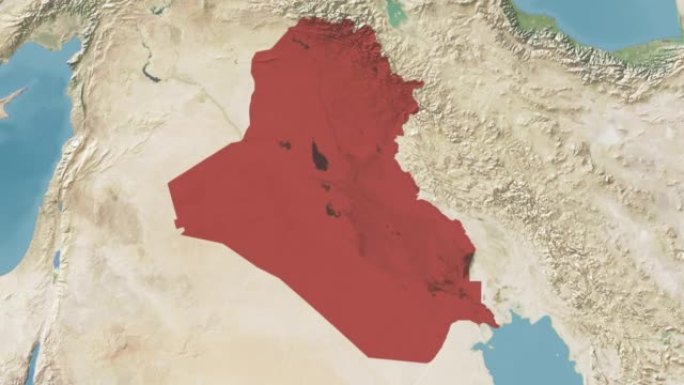 伊拉克在没有文字的情况下放大世界地图