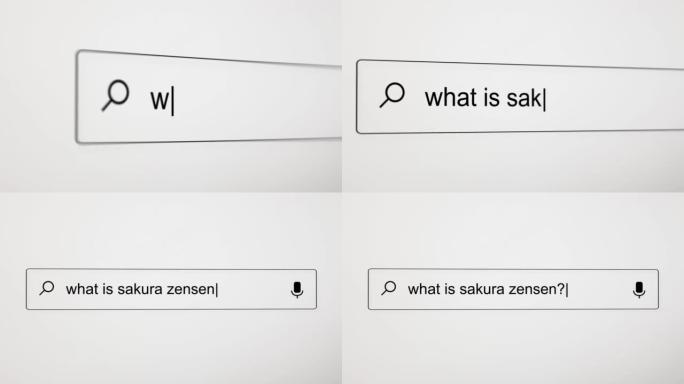 在PC屏幕上的Internet搜索引擎Web浏览器中搜索 “什么是sakura zensen？”。4