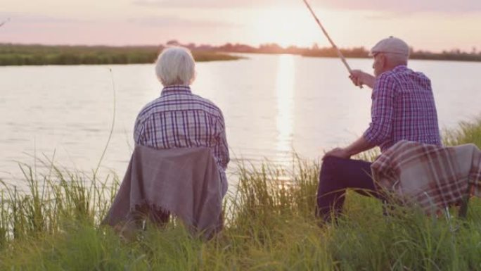 Happy old grandparents at calm date together, life