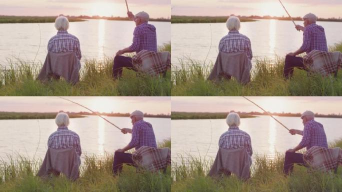 Happy old grandparents at calm date together, life