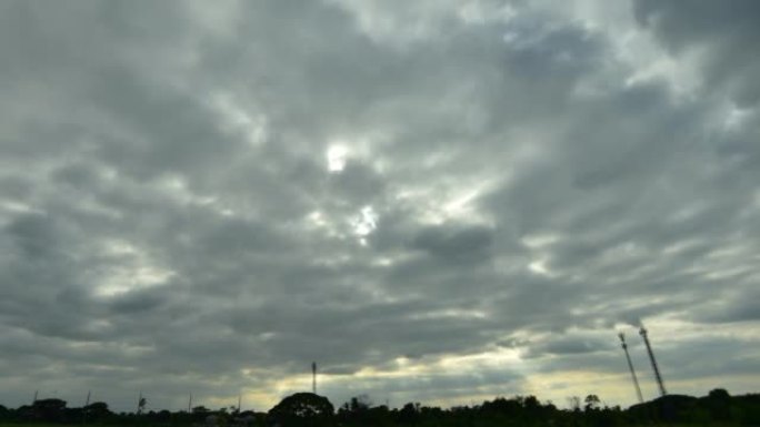 云时间流逝的日落穿云霞云朵彩云太阳时间流