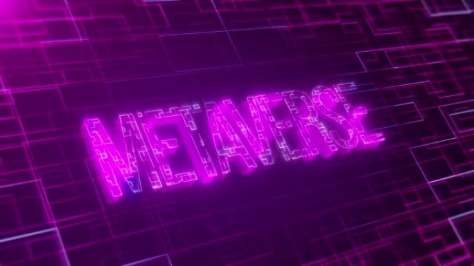 Metaverse单词聚焦未来技术动画循环视频
