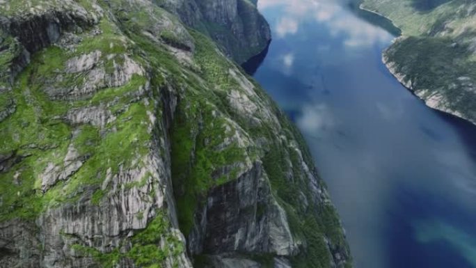 挪威峡湾的风景鸟瞰图