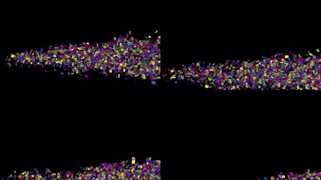 五彩纸屑阿尔法通道透明背景。60 FPS万圣节，圣诞晚会新年五彩纸屑与阿尔法频道!预键。可循环。Pr