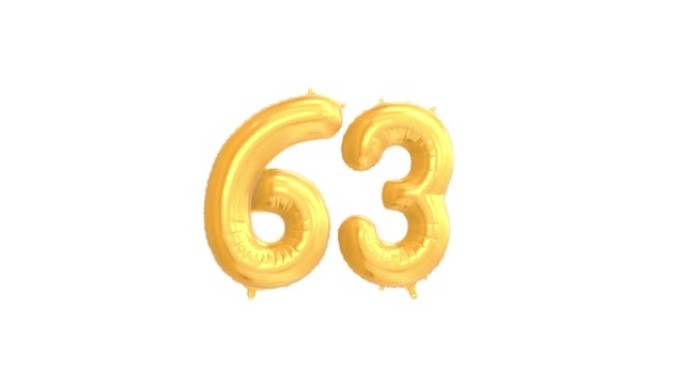 编号为63的氦金气球。循环动画。