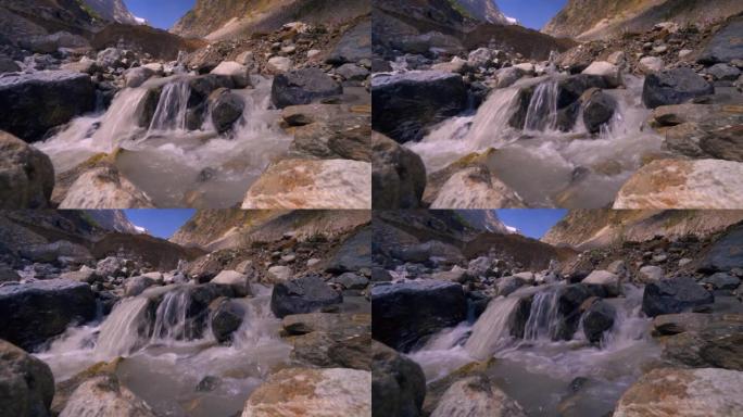 河流穿过落基山脉的风景图片