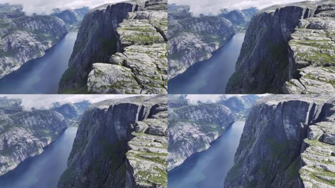 挪威峡湾的风景鸟瞰图