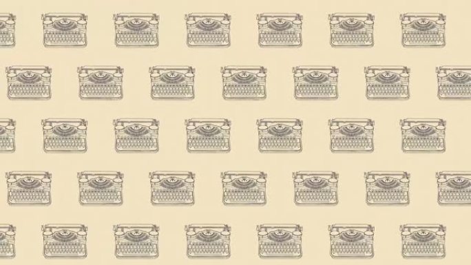 Vintage art background. Typewriter pattern animati