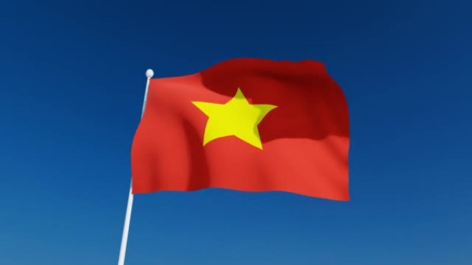 越南挥舞着国旗