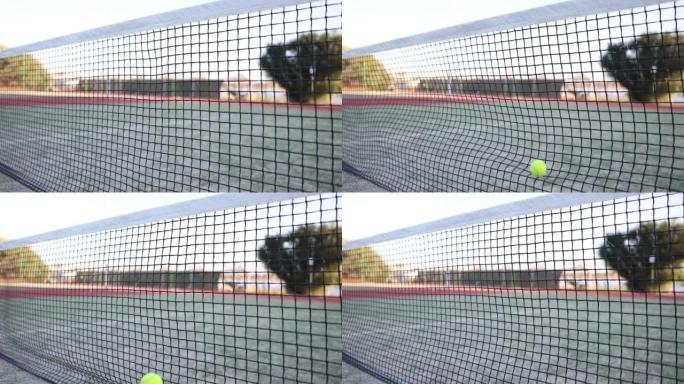 网球在网球场上击球