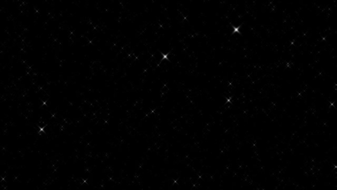 循环夜晚星空，黑色背景上有白色闪烁的X星粒子运动。白色抽象闪光闪光灯圣诞冬季雪项目屏幕覆盖节日渐变