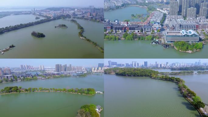 [4K]航拍素材.铜陵天井湖公园春光