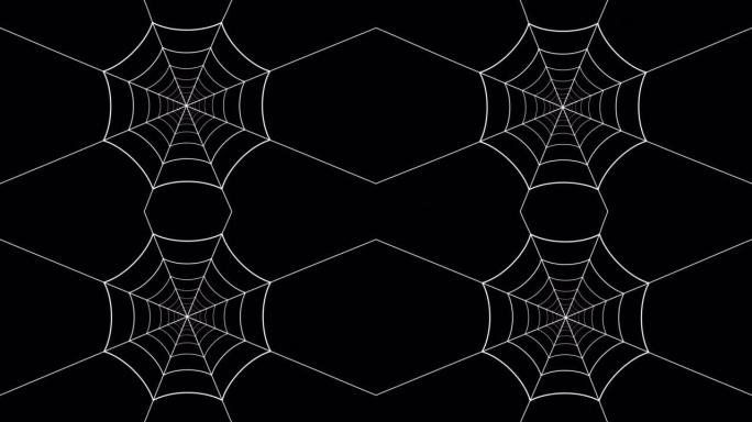 抽象蜘蛛网波动画背景与阿尔法通道4k