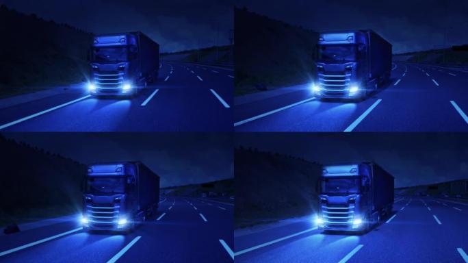 夜间卡车运输-4k分辨率