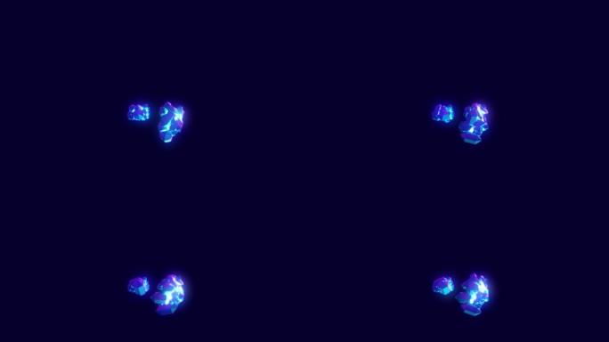 魔蓝钻石或冰冻冰字体-句号 (句号) 和逗号，孤立循环视频