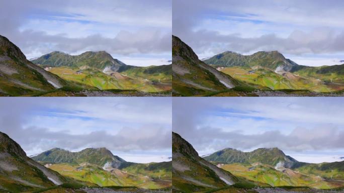 富山县初秋的武罗道风景，立山黑部高山路线