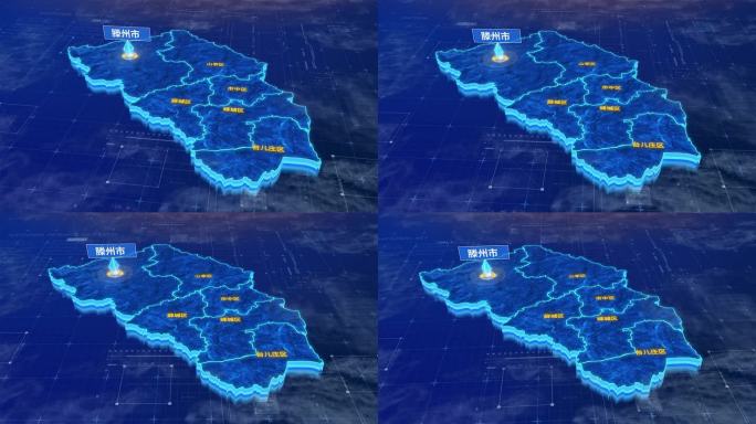 枣庄市滕州市蓝色三维科技区位地图