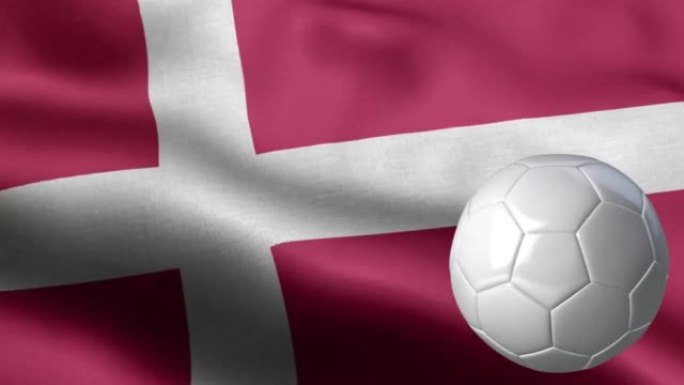 丹麦国旗和足球-丹麦国旗高细节-国旗丹麦波浪图案可循环元素-足球和旗帜