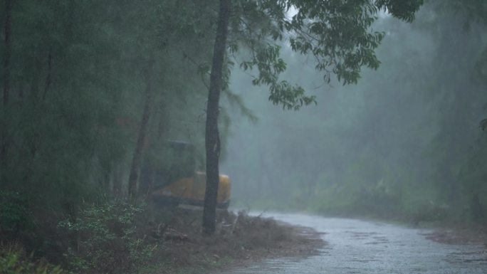 春雨郊外风景