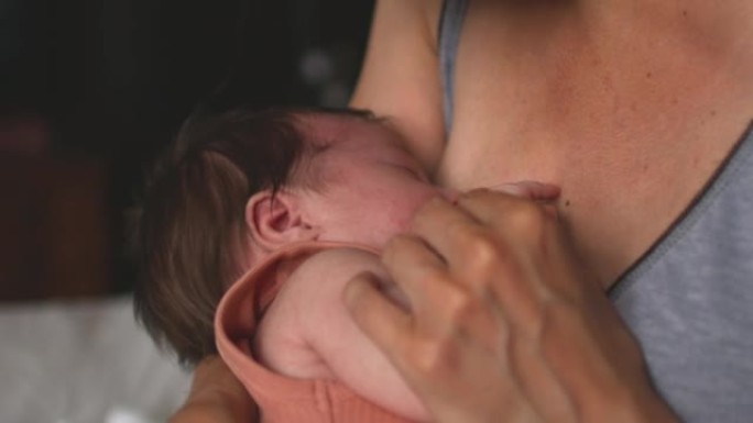 新生女婴睡在母亲的手中