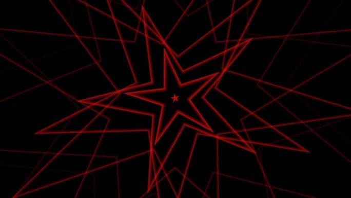 暗背景循环动画中心缠绕红星的运动