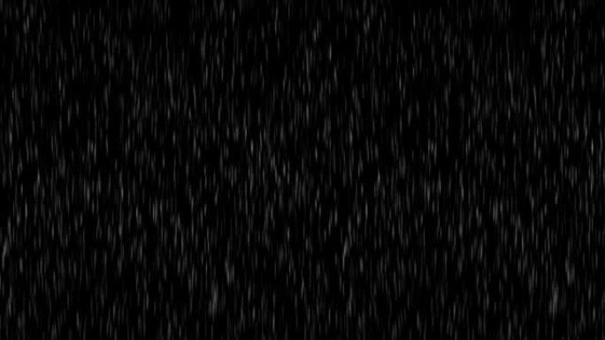 黑色背景上的真实雨滴动画，真实雨滴落下阿尔法，循环雨滴落下背景，黑色背景上的雨滴动画镜头。雨滴落下阿