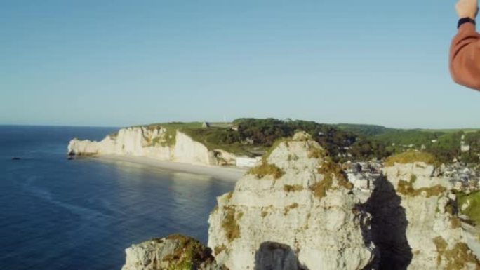 英吉利海峡海岸的纯粹石灰岩悬崖