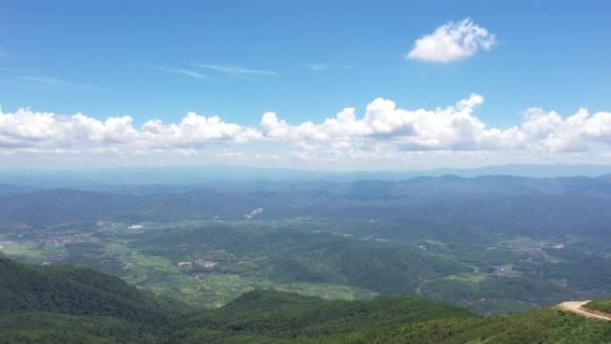 Aerial photography of blue sky, white clouds and m