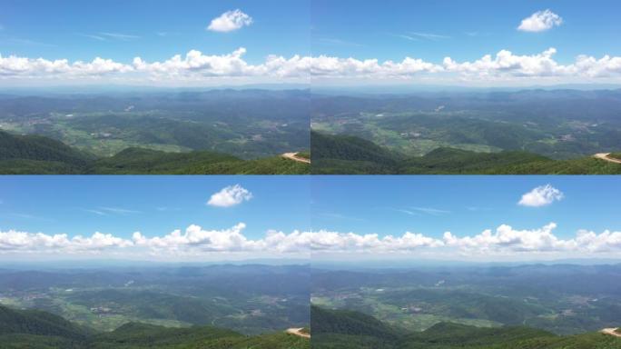 Aerial photography of blue sky, white clouds and m