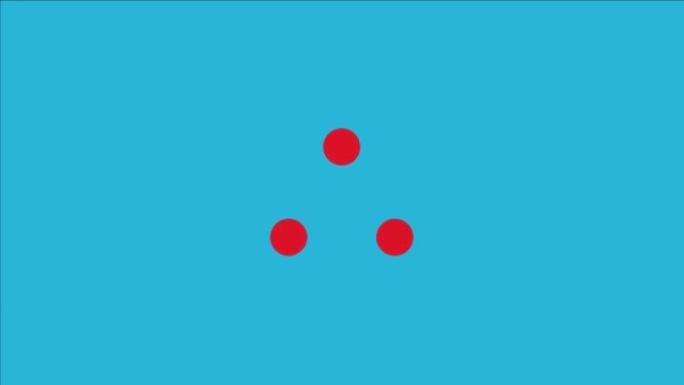 蓝色背景上的圆圈加载标志，带点的加载栏图标，带阿尔法哑光的动画
