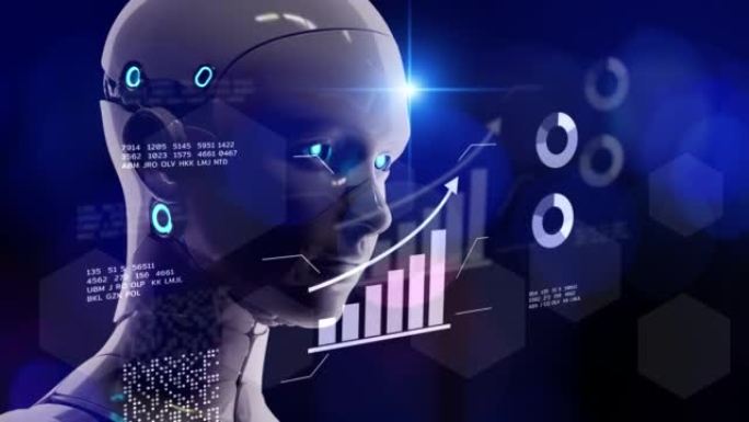 数字化转型，信息技术论文数据向云数据转型，3D动画AI人形机器人metaverse智能商业数字世界金