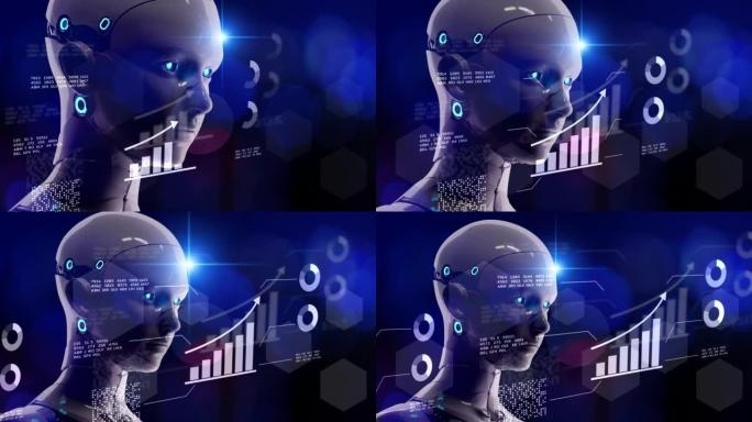 数字化转型，信息技术论文数据向云数据转型，3D动画AI人形机器人metaverse智能商业数字世界金
