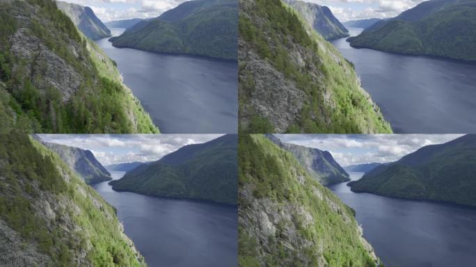 挪威峡湾的风景鸟瞰图