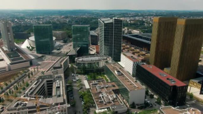卢森堡市中心的欧盟法院鸟瞰图