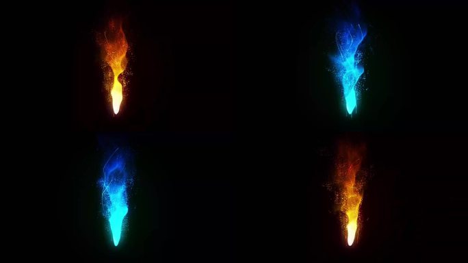 四层叠加炫彩火焰粒子高级应用效果AE模版