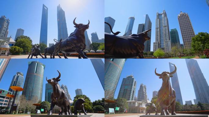 上海陆家嘴金融城金牛雕像