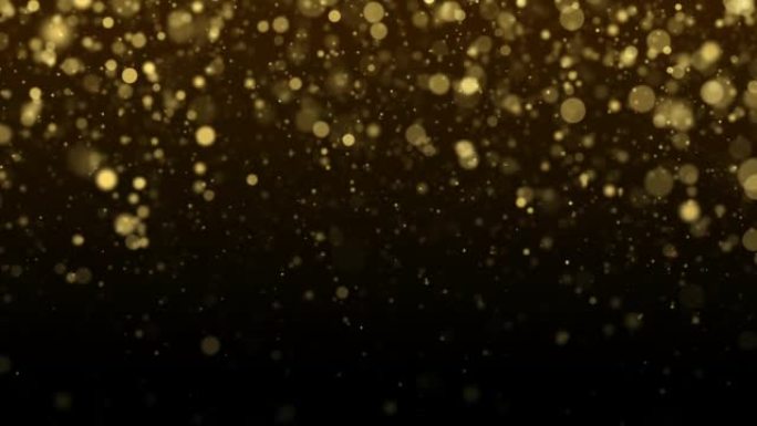闪闪发光的金粒子在慢动作中掉落-魅力，圣诞节，庆祝活动-抽象背景动画-可循环