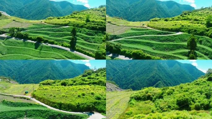 台湾山路和南跨岛公路的鸟瞰图。