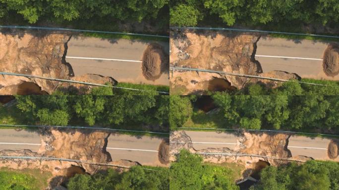 暴雨洪水过后路桥冲刷冲毁