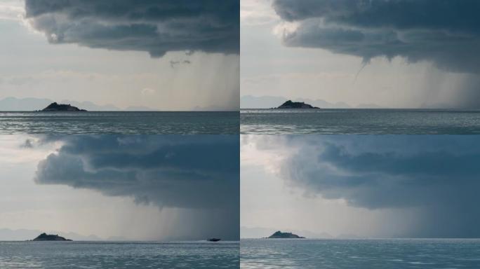 Koh Pah Ngan海滩的雷暴时光倒流